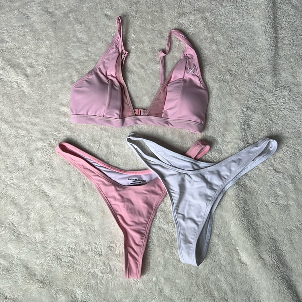 Boutine LA Pink and White Bikini Set